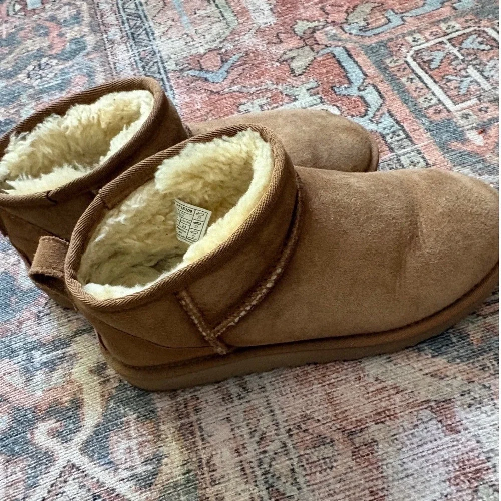 UGG Classic Ultra Mini Chestnut Suede Sheepskin Boots | Womens 7